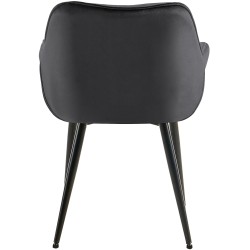 Silla de terciopelo Tanna gris oscuro