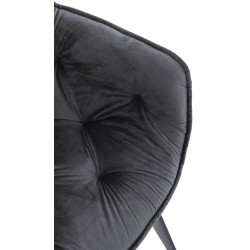 Silla de terciopelo Tanna gris oscuro Silla de terciopelo Tanna gris oscuro