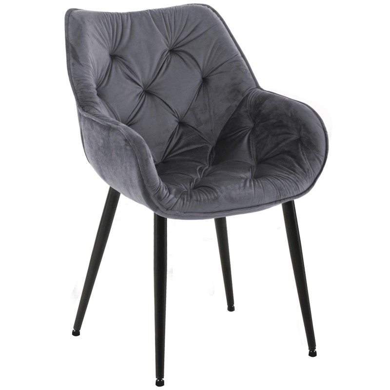 Silla de terciopelo Tanna gris oscuro