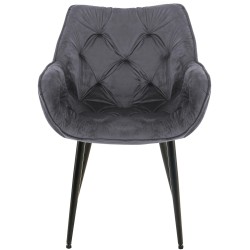 Silla de terciopelo Tanna gris oscuro Silla de terciopelo Tanna gris oscuro