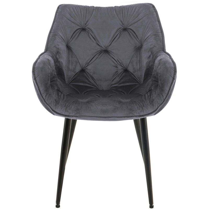 Silla de terciopelo Tanna gris oscuro