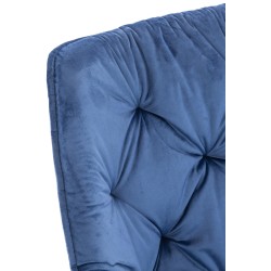 Silla de terciopelo azul Tanna