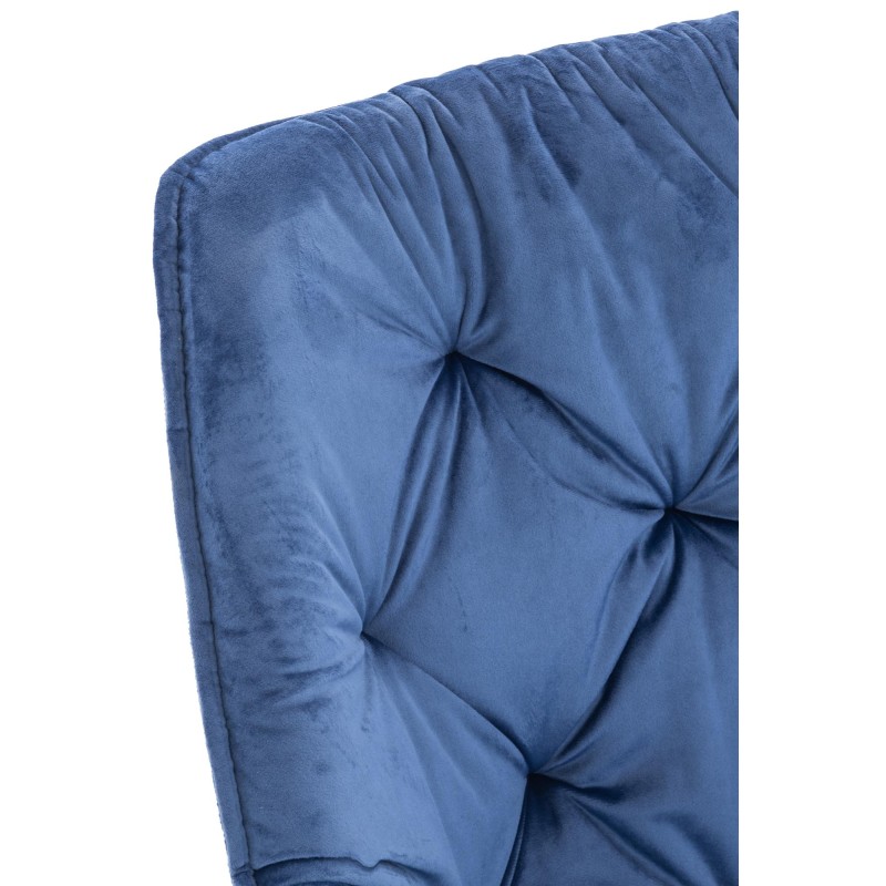 Silla de terciopelo azul Tanna