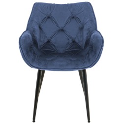 Silla de terciopelo azul Tanna
