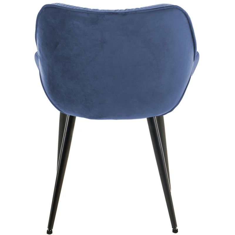 Silla de terciopelo azul Tanna