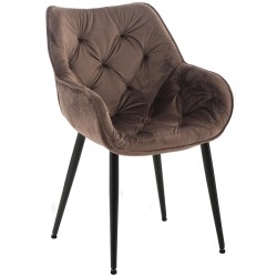 Silla Tanna en terciopelo marrón Silla Tanna en terciopelo marrón