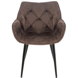 Silla Tanna en terciopelo marrón Silla Tanna en terciopelo marrón