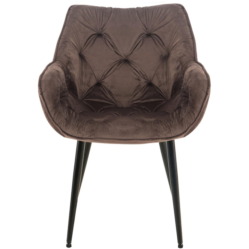 Silla Tanna en terciopelo marrón