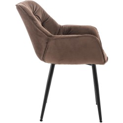 Silla Tanna en terciopelo marrón Silla Tanna en terciopelo marrón