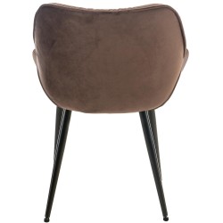 Silla Tanna en terciopelo marrón Silla Tanna en terciopelo marrón