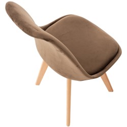 Conjunto de 4 sillas Linares en terciopelo marrón oscuro