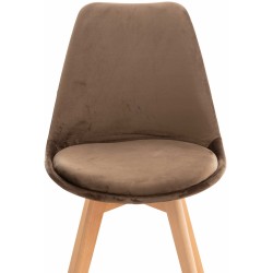 Conjunto de 4 sillas Linares en terciopelo marrón oscuro