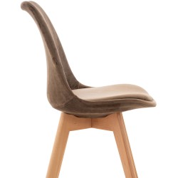 Conjunto de 4 sillas Linares en terciopelo marrón oscuro