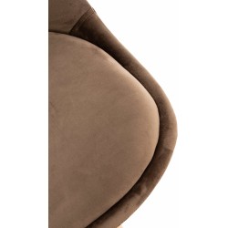 Conjunto de 4 sillas Linares en terciopelo marrón oscuro