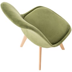 Juego de 4 sillas Linares de terciopelo verde claro