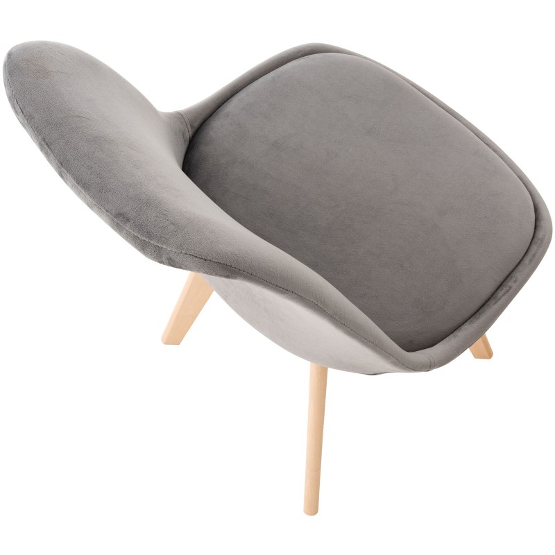 Conjunto de 4 sillas Linares en terciopelo gris