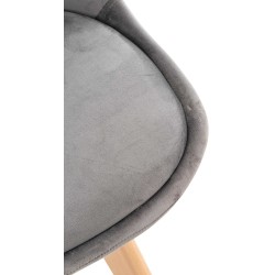 Conjunto de 4 sillas Linares en terciopelo gris