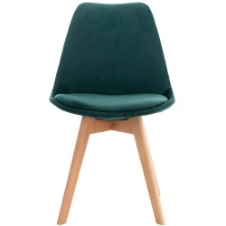 Conjunto de 4 sillas Linares en terciopelo verde Conjunto de 4 sillas Linares en terciopelo verde