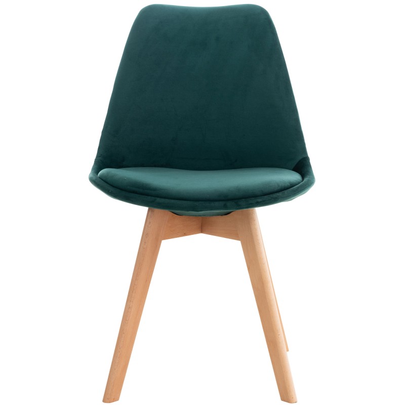 Conjunto de 4 sillas Linares en terciopelo verde