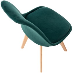 Conjunto de 4 sillas Linares en terciopelo verde Conjunto de 4 sillas Linares en terciopelo verde