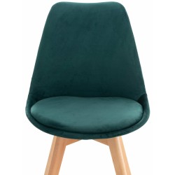 Conjunto de 4 sillas Linares en terciopelo verde Conjunto de 4 sillas Linares en terciopelo verde
