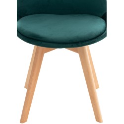 Conjunto de 4 sillas Linares en terciopelo verde Conjunto de 4 sillas Linares en terciopelo verde