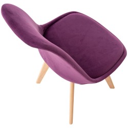 Juego de 4 sillas Linares de terciopelo morado Juego de 4 sillas Linares de terciopelo morado