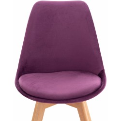 Juego de 4 sillas Linares de terciopelo morado Juego de 4 sillas Linares de terciopelo morado