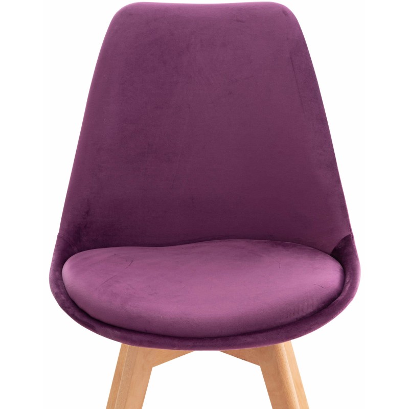 Juego de 4 sillas Linares de terciopelo morado