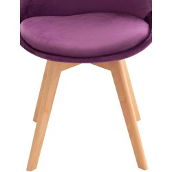 Juego de 4 sillas Linares de terciopelo morado Juego de 4 sillas Linares de terciopelo morado