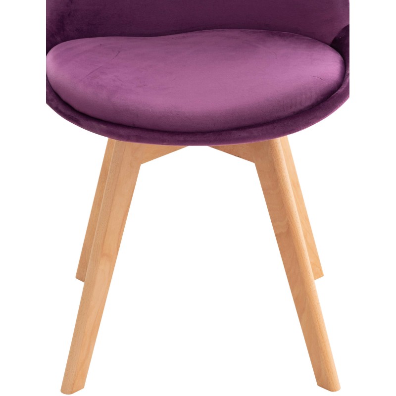 Juego de 4 sillas Linares de terciopelo morado