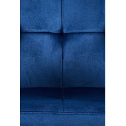 Silla de comedor Emia de terciopelo azul Silla de comedor Emia de terciopelo azul