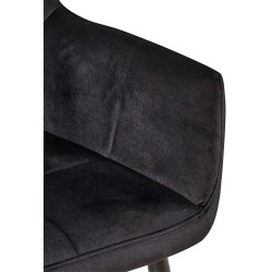 Silla de comedor Emia de terciopelo negro Silla de comedor Emia de terciopelo negro