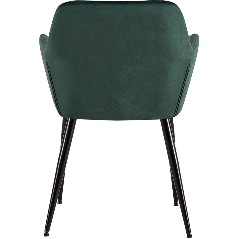 Silla de comedor Emia de terciopelo verde