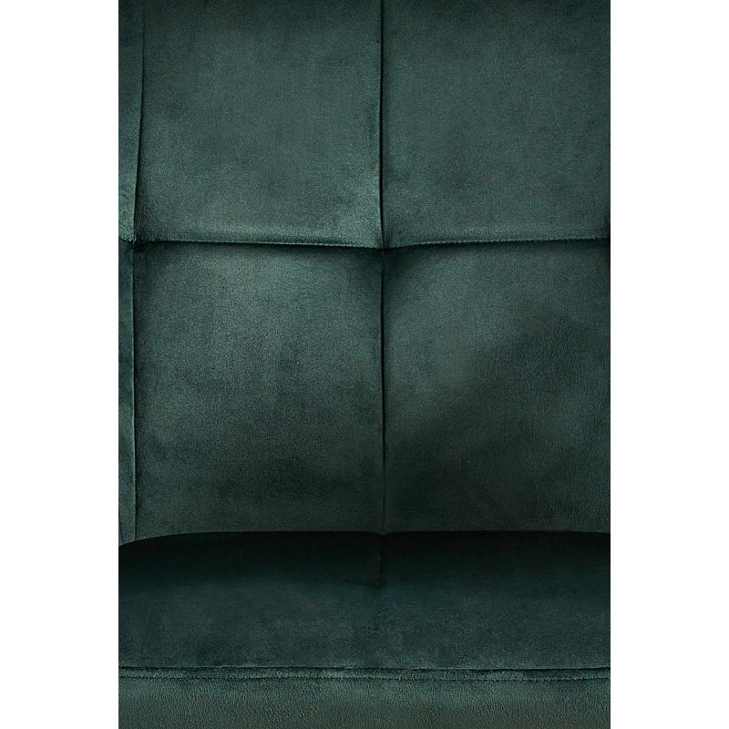 Silla de comedor Emia de terciopelo verde