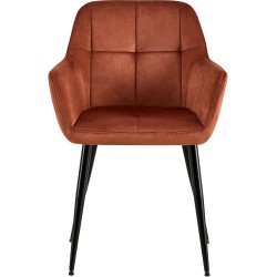 Silla de comedor Emia de terciopelo marrón Silla de comedor Emia de terciopelo marrón