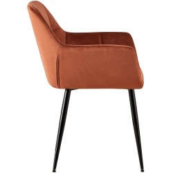 Silla de comedor Emia de terciopelo marrón Silla de comedor Emia de terciopelo marrón