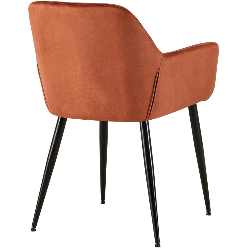 Silla de comedor Emia de terciopelo marrón