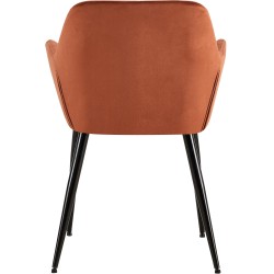 Silla de comedor Emia de terciopelo marrón Silla de comedor Emia de terciopelo marrón