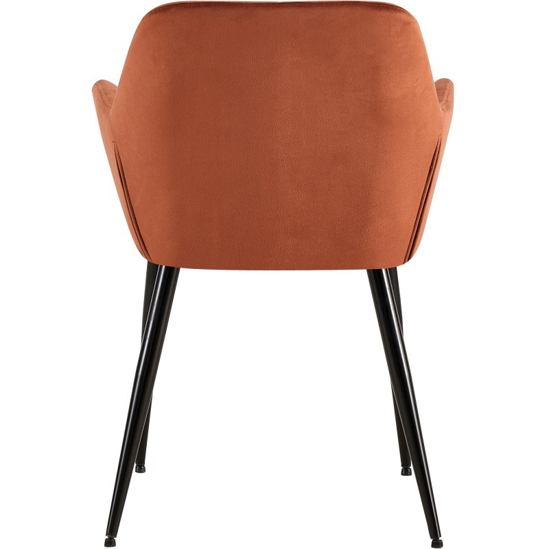 Silla de comedor Emia de terciopelo marrón