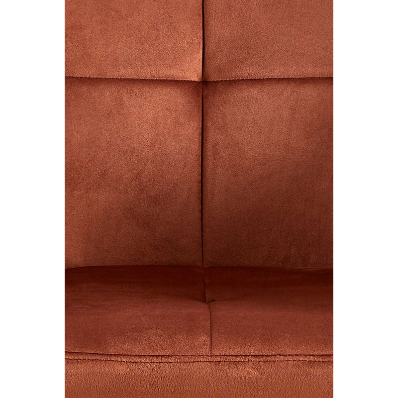 Silla de comedor Emia de terciopelo marrón