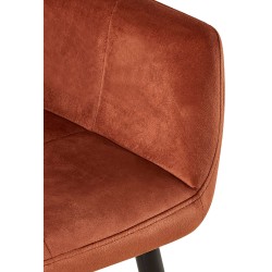 Silla de comedor Emia de terciopelo marrón Silla de comedor Emia de terciopelo marrón