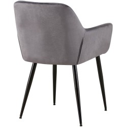 Silla de comedor Emia de terciopelo gris Silla de comedor Emia de terciopelo gris