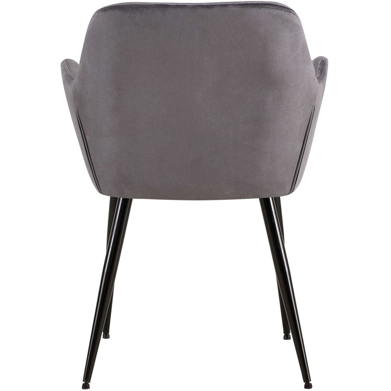 Silla de comedor Emia de terciopelo gris