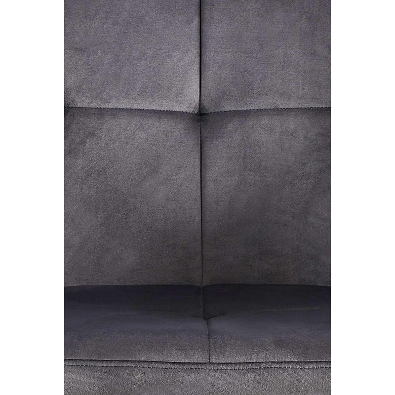 Silla de comedor Emia de terciopelo gris