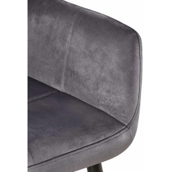 Silla de comedor Emia de terciopelo gris Silla de comedor Emia de terciopelo gris