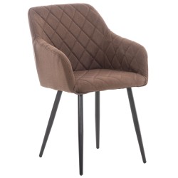 Silla de comedor Shila en tela marrón