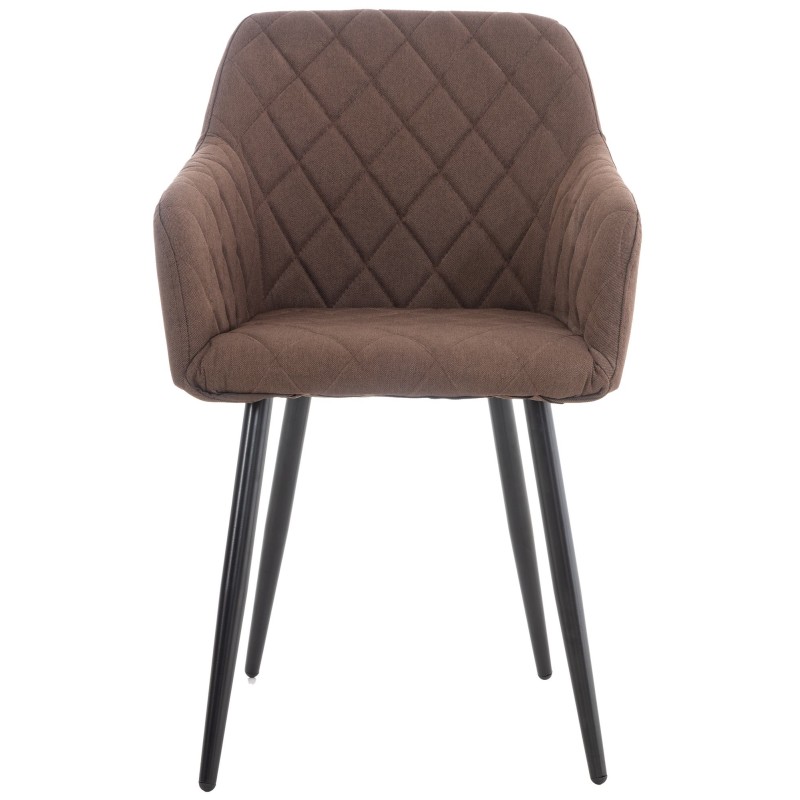 Silla de comedor Shila en tela marrón