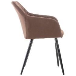 Silla de comedor Shila en tela marrón Silla de comedor Shila en tela marrón