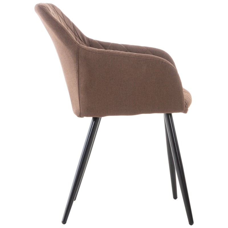 Silla de comedor Shila en tela marrón